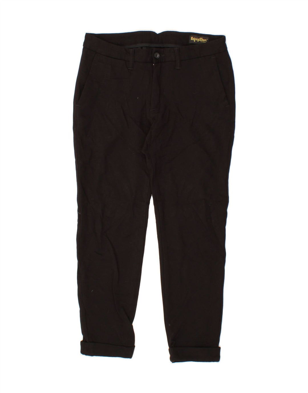 REFRIGIWEAR Womens Tapered Chino Trousers W30 L26 Black Polyamide Vintage Refrigiwear and Second-Hand Refrigiwear from Messina Hembry 