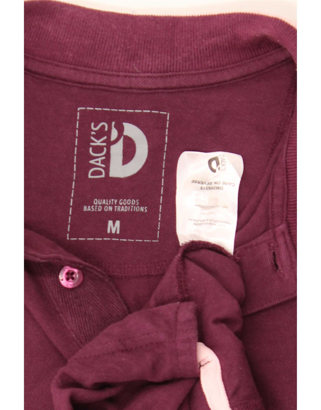 Dacks herre poloshirt Medium Bourgogne bomuld