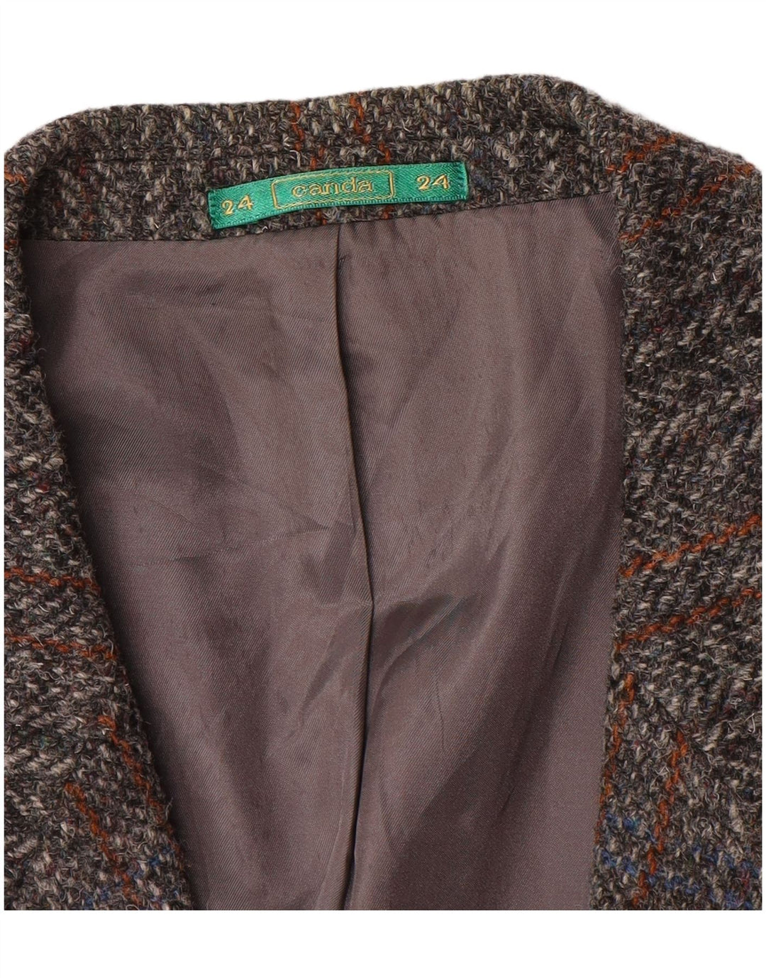 CANDA Mens 2 Button Blazer Jacket UK 42 XL Grey Check Virgin Wool