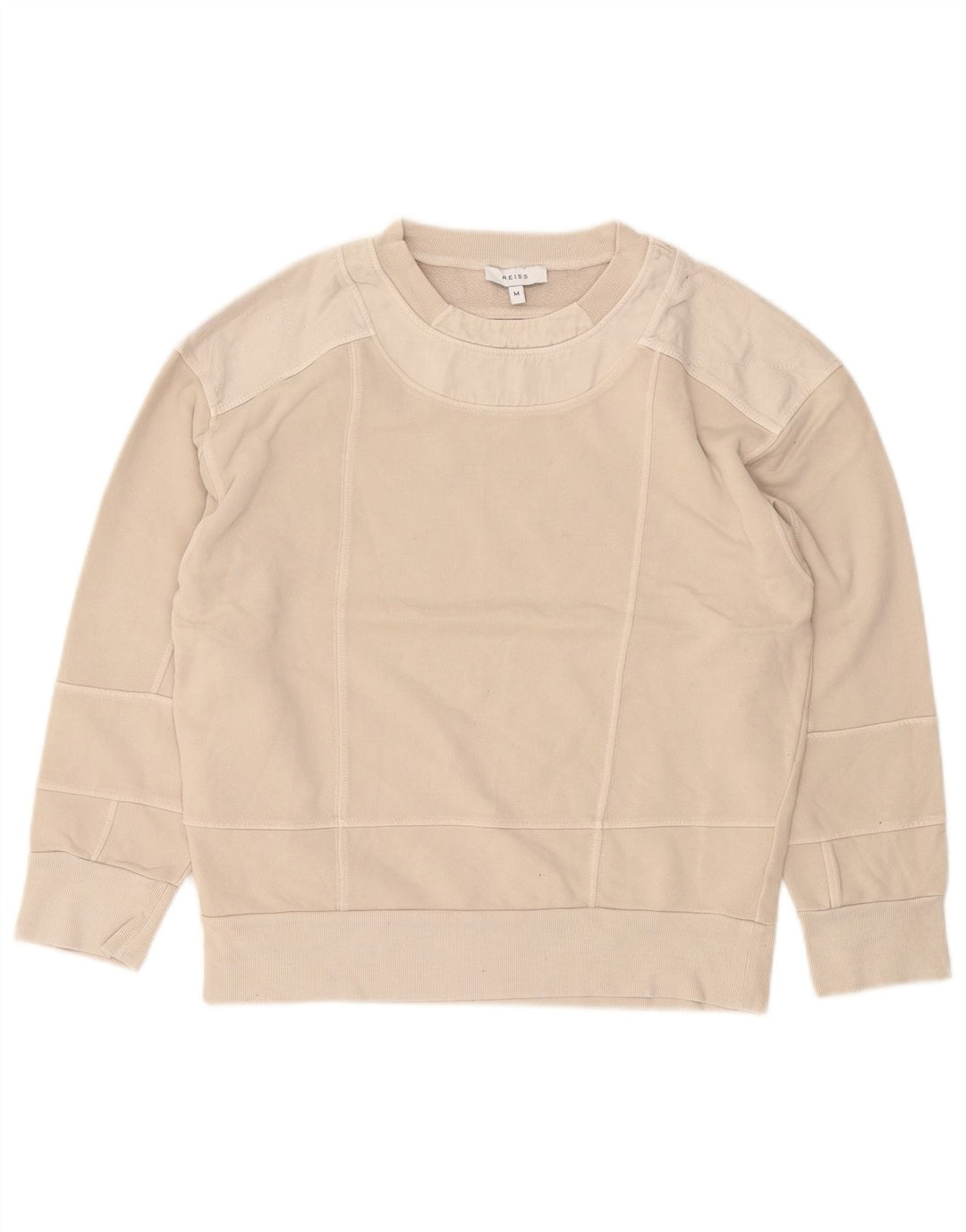 REISS Sweatshirt Jumper UK 14 Medium Beige Bomuld