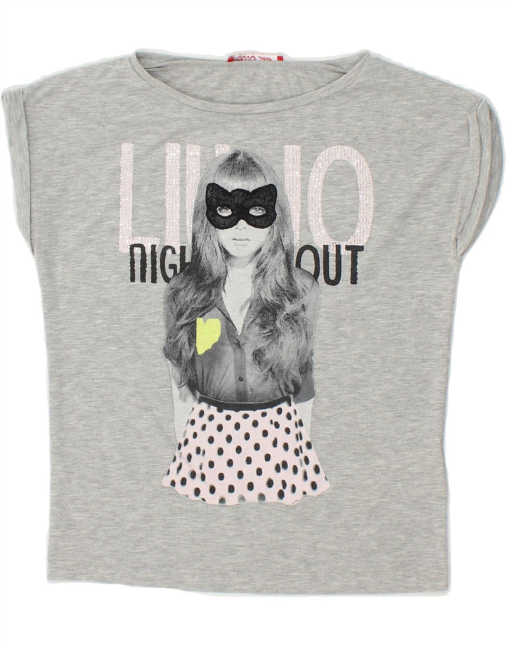 LIU JO Boys Graphic T-Shirt Top 9-10 Years Grey Cotton Vintage Liu Jo and Second-Hand Liu Jo from Messina Hembry 