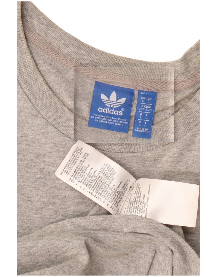 ADIDAS Grafisk T-shirt top til mænd, stor grå bomuld