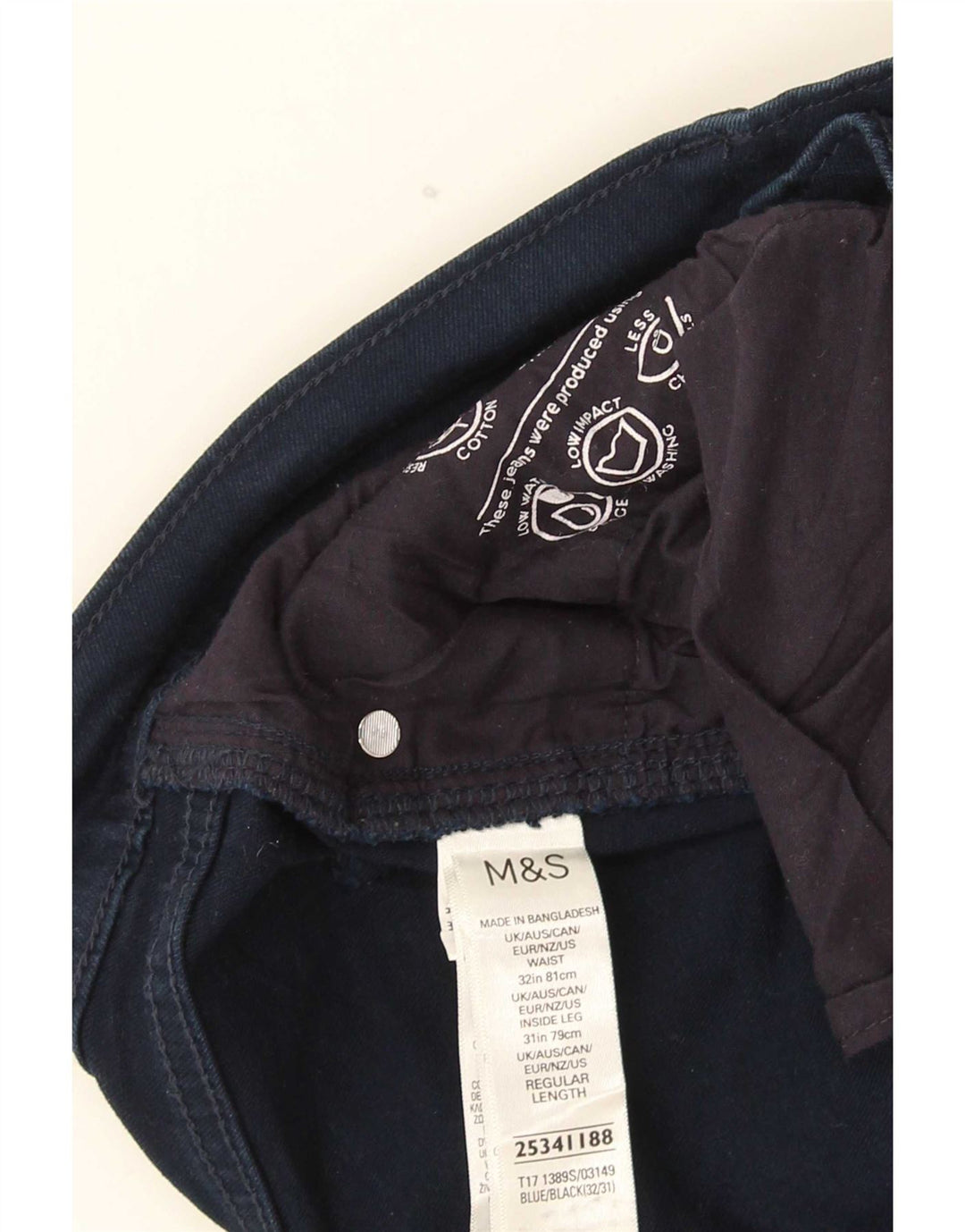 Marks & Spencer Herre Slim Jeans W32 L31 Blå Bomuld