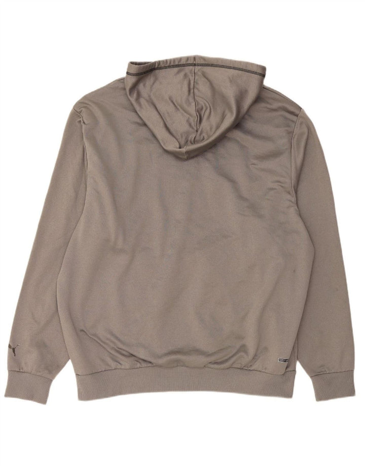 PUMA Mens Graphic Hoodie Jumper XL Grey Polyester