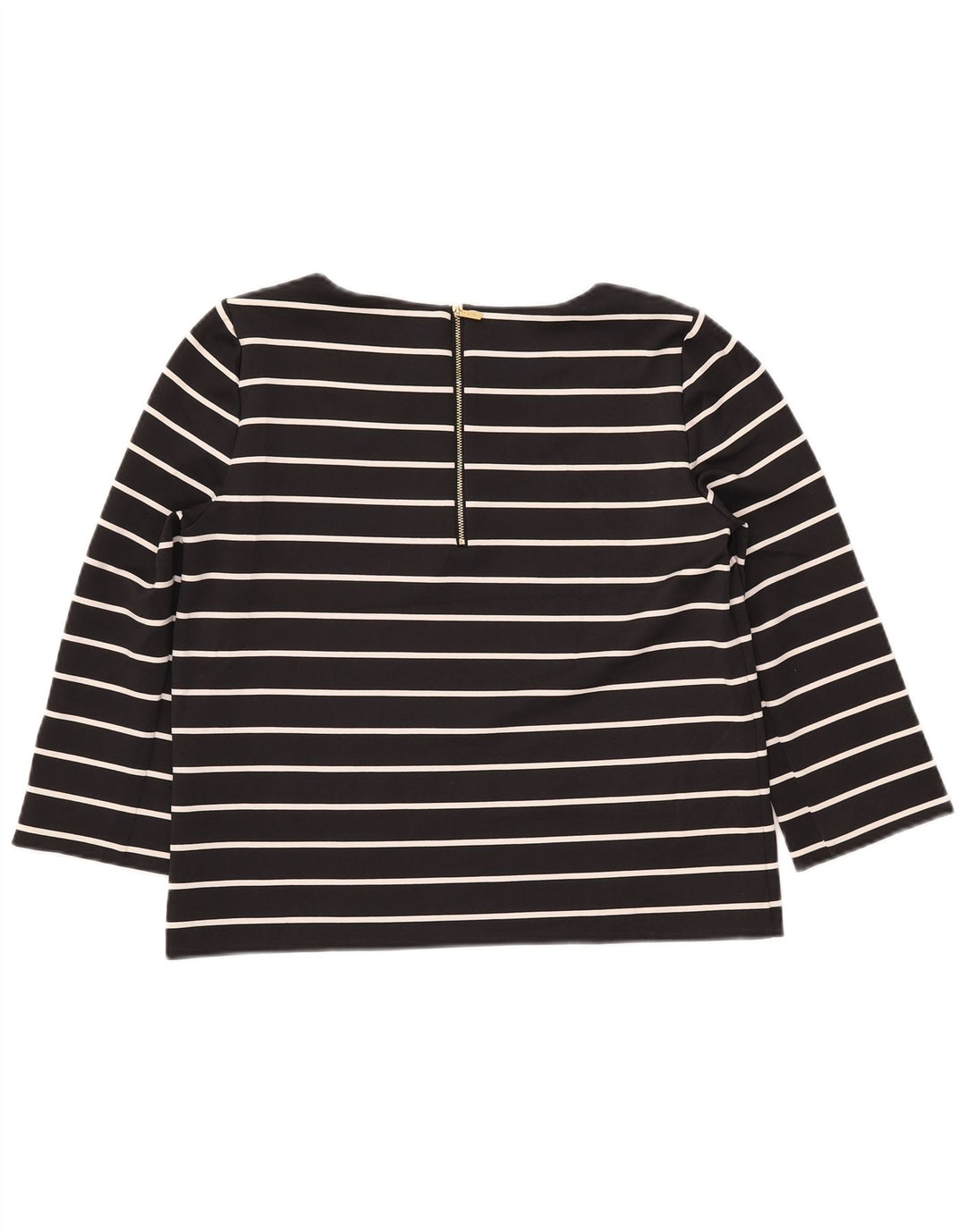 CALVIN KLEIN dametop 3/4 ærmer UK 14 medium sort stribet polyester