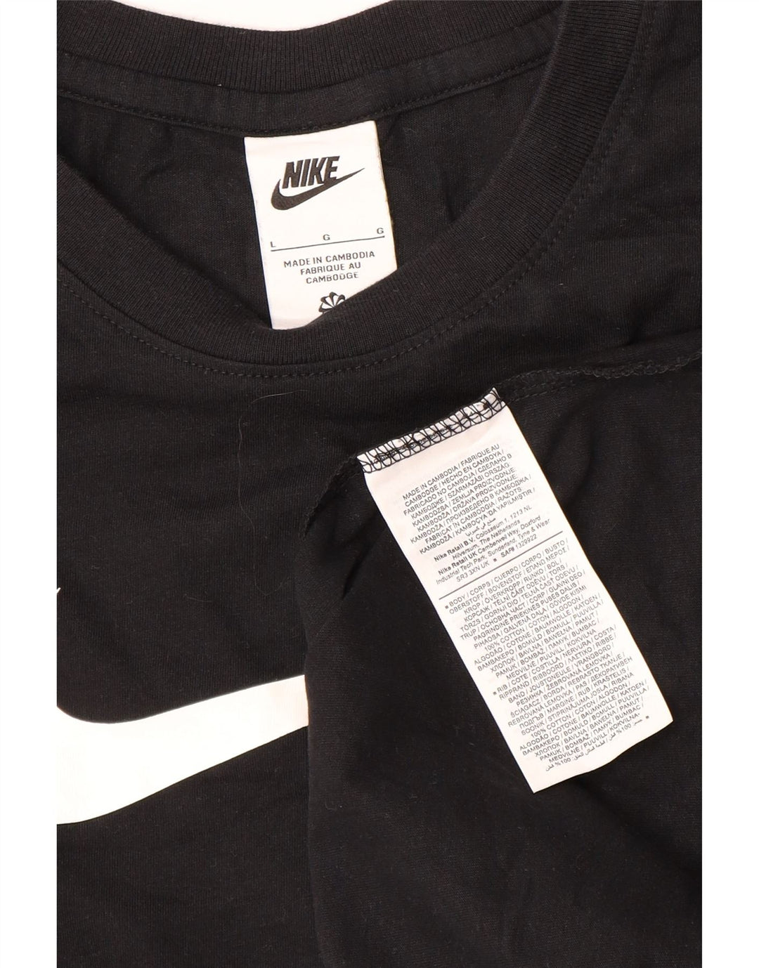 Nike grafisk T-shirt top til mænd, stor sort bomuld