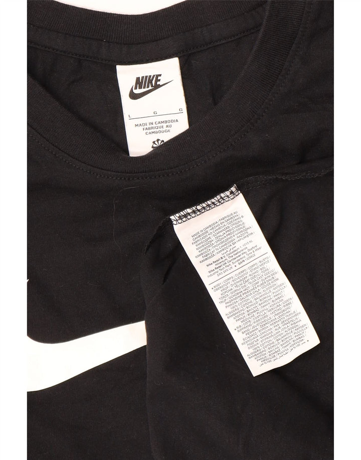 Nike grafisk T-shirt top til mænd, stor sort bomuld