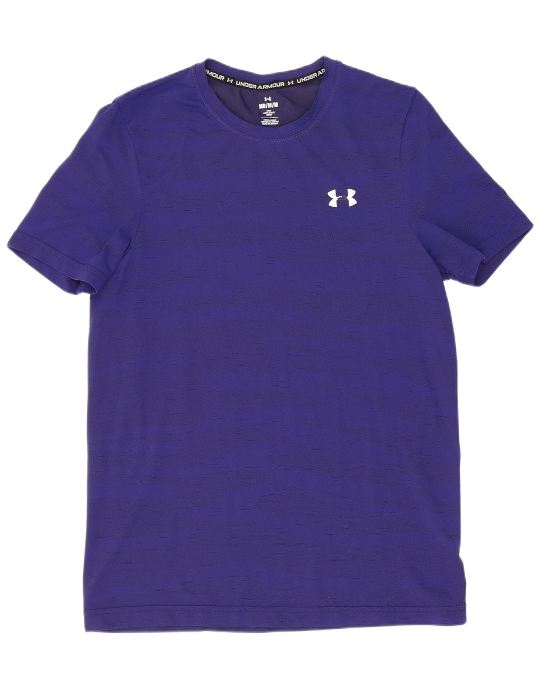 Under Armour Herre T-Shirt Top Medium Marineblå Stribet
