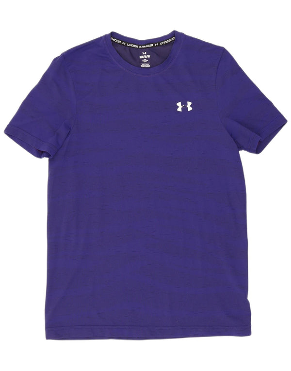 Under Armour Herre T-Shirt Top Medium Marineblå Stribet