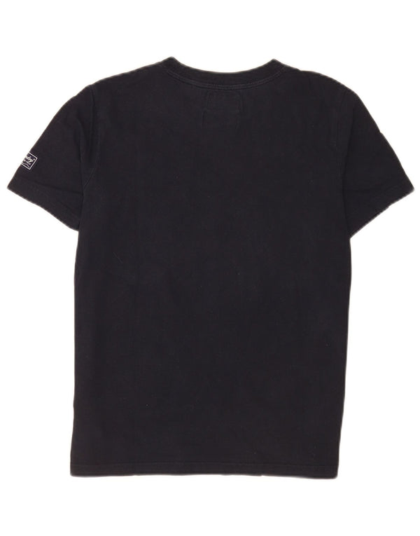Superdry Womens Regular Graphic T-Shirt Top UK 10 Small Navy Blue Cotton