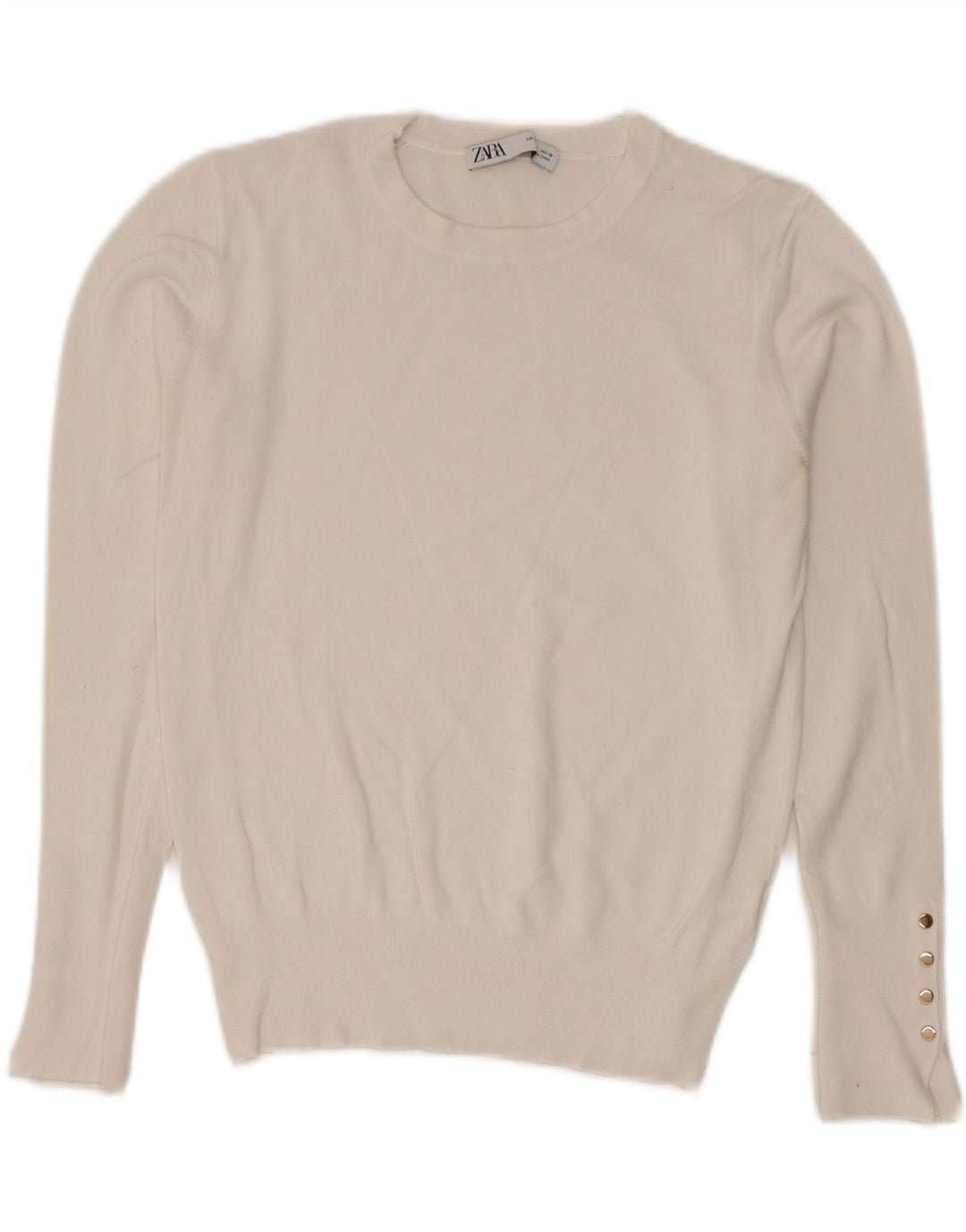 Zara Dame sweater med rund hals DK 14 Stor hvid viskose