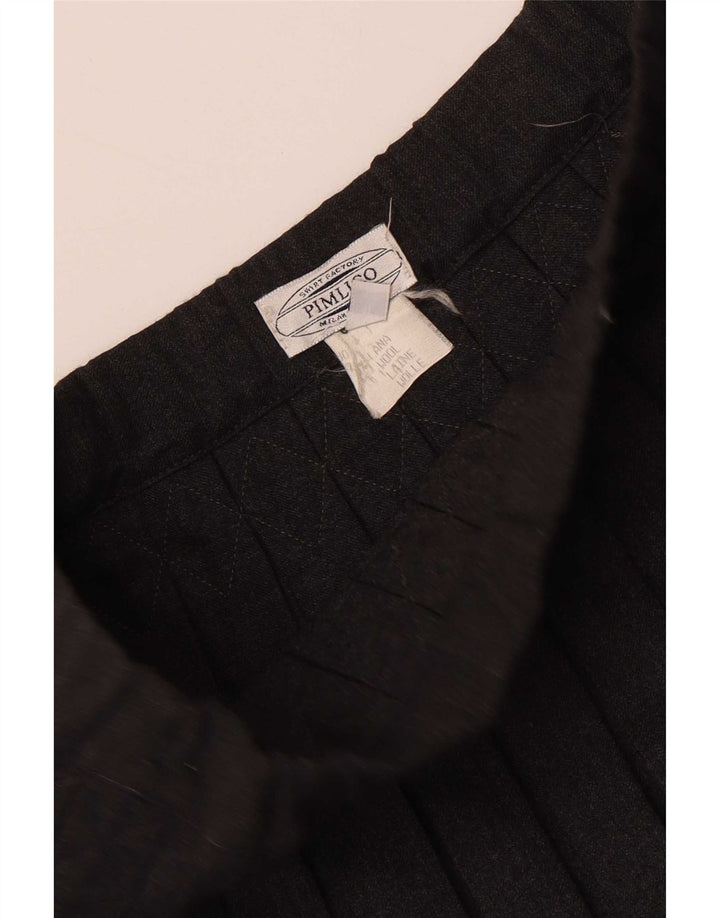 Vintage plisseret nederdel til kvinder IT 42 Medium W30 Grå uld