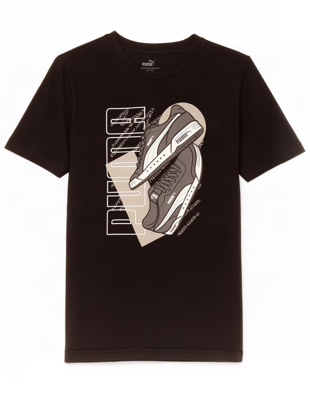 Puma Herre Grafisk T-Shirt Top Medium Sort Bomuld
