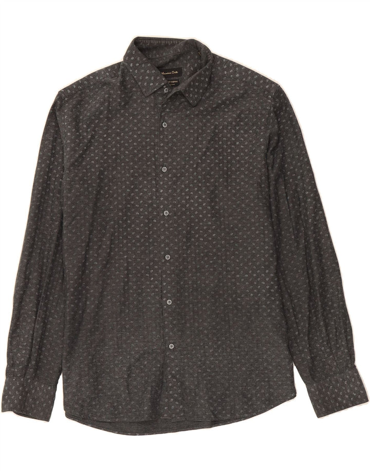 MASSIMO DUTTI Mens Shirt XL Grey Spotted Cotton Vintage Massimo Dutti and Second-Hand Massimo Dutti from Messina Hembry 