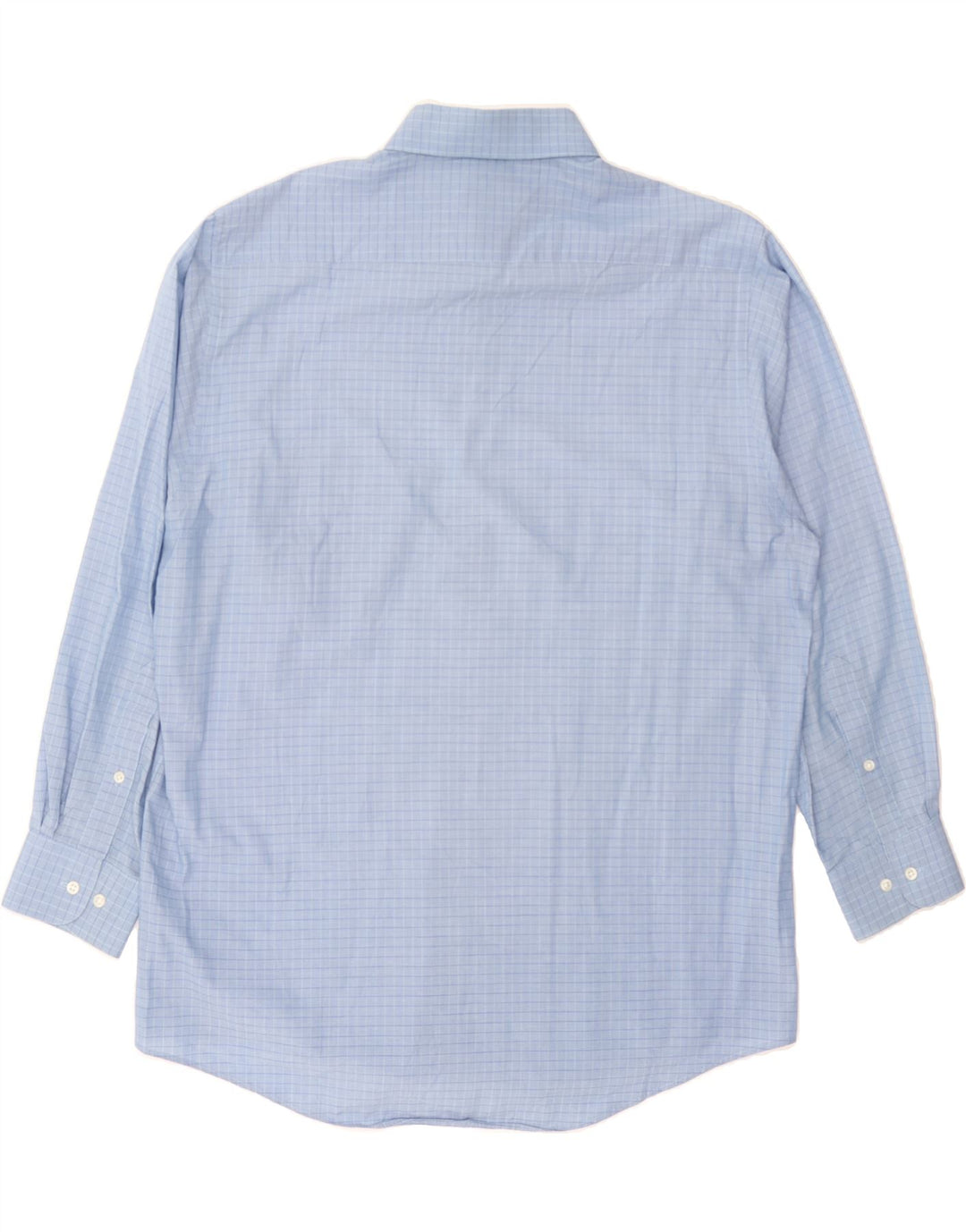 PIERRE CARDIN Mens Shirt Size 16 Large Blue Check Cotton Vintage Pierre Cardin and Second-Hand Pierre Cardin from Messina Hembry 