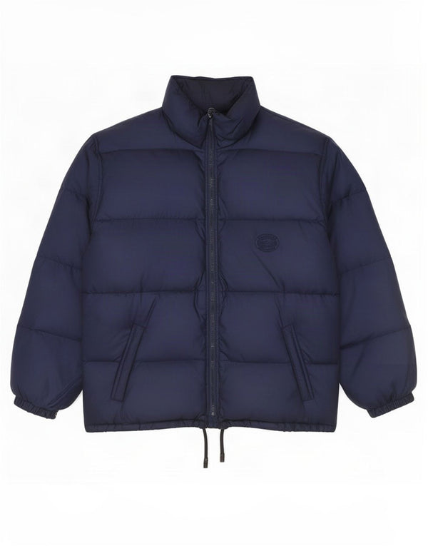 Vintage Mens Padded Jacket UK 38 Medium Navy Blue Polyester