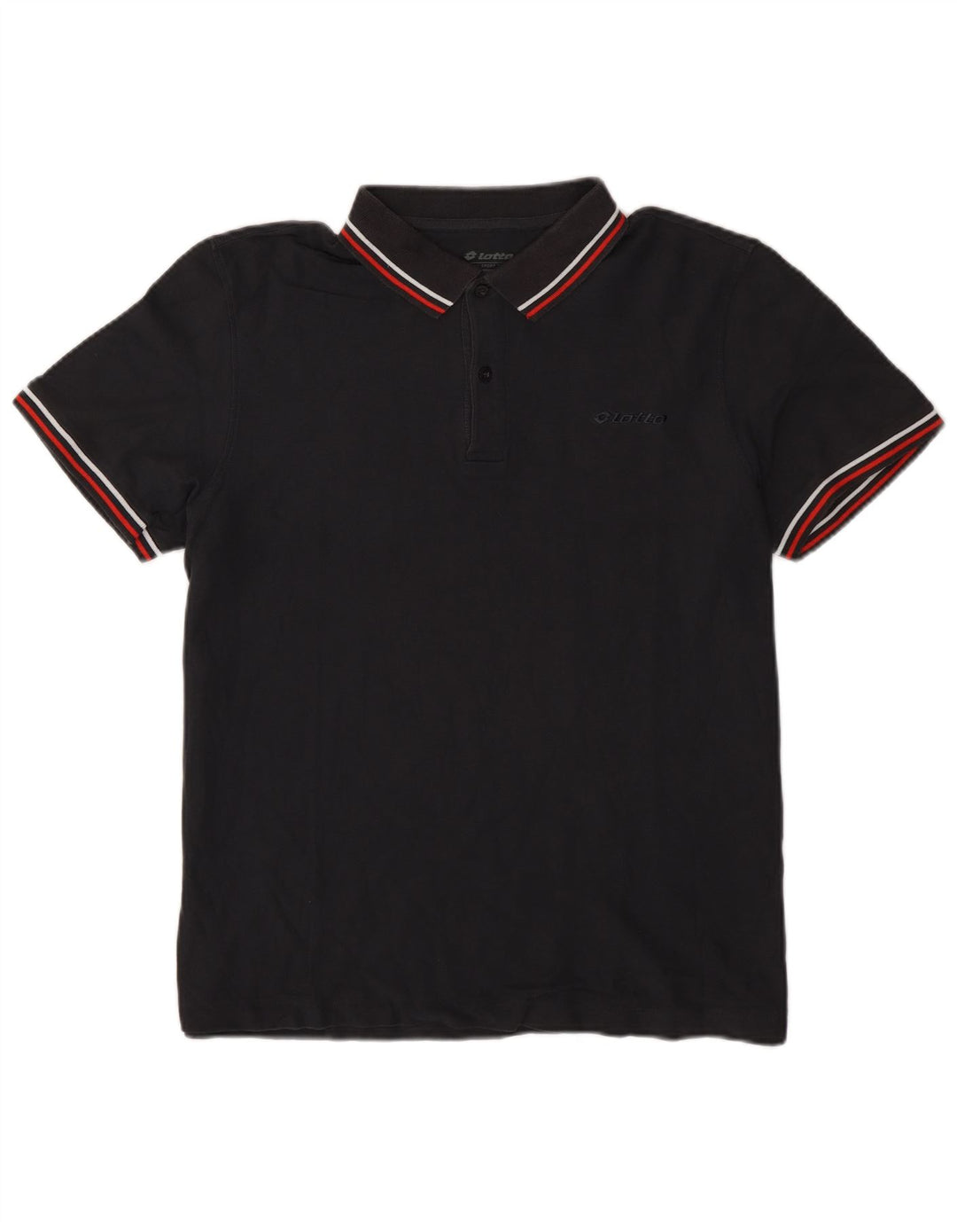 Lotto Herre Polo Shirt XL Sort Stribet