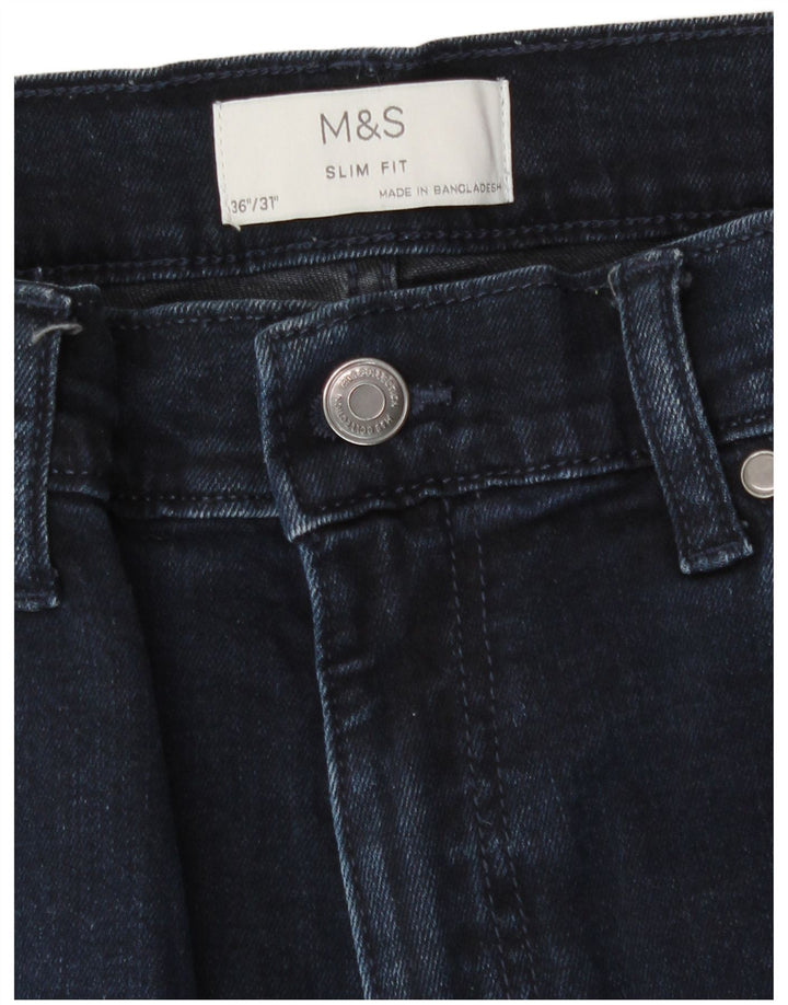 Marks & Spencer Herre Slim Jeans W36 L31 Marineblå Bomuld