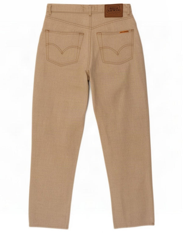 Rica Lewis Womens High Waist Loose Fit Cropped Trousers W25 L24 Beige