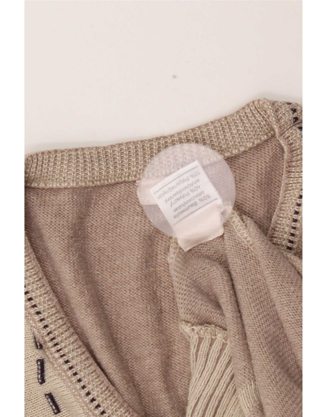 Vintage herrevest tanktop stor beige geometrisk bomuld