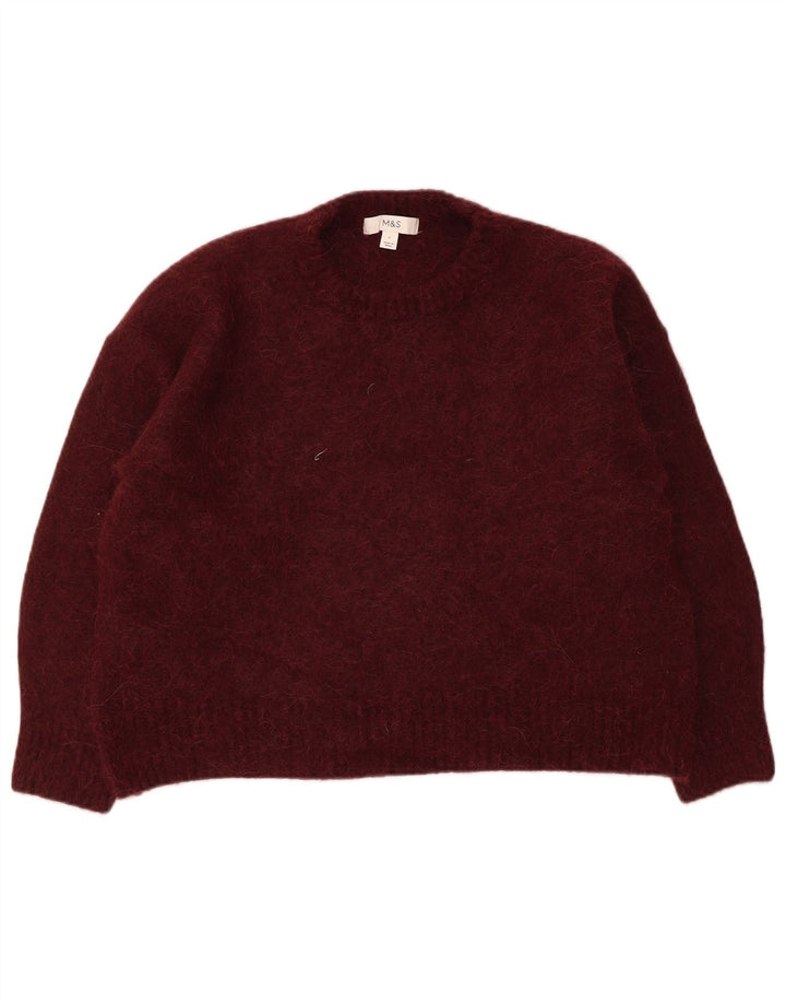 Marks & Spencer Dame sweater med rund hals DK 16 Stor Bourgogne uld