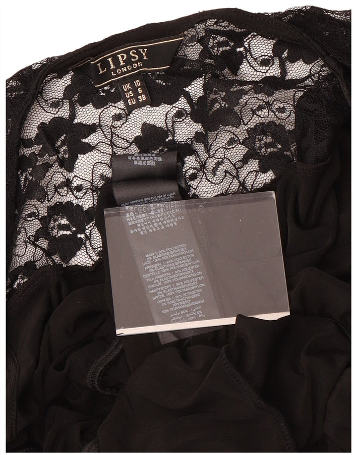 Lipsy Dame Kortærmet Jumpsuit UK 10 Small Black Polyester