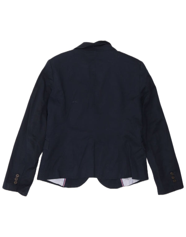 Zara Dame 1 Knap Blazer Jacket UK 18 XL Marineblå Bomuld