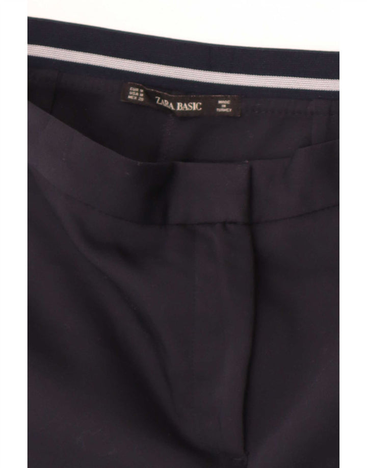 Zara Dame Slim Cropped Trousers Medium W28 L26 Navy Blue