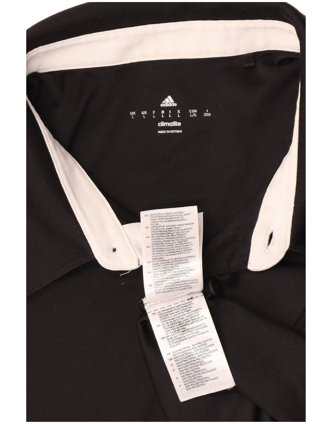 Adidas Herre Climalite Polo Shirt Stor sort polyester