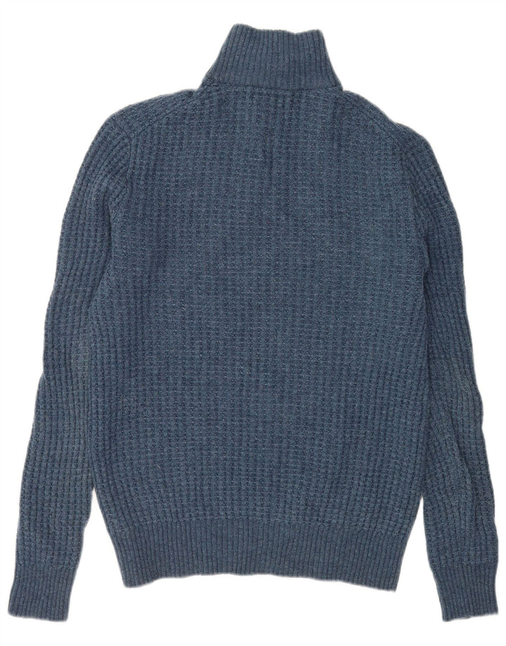 Gap Herre Zip Neck Jumper Sweater Lille Blå Lammeuld