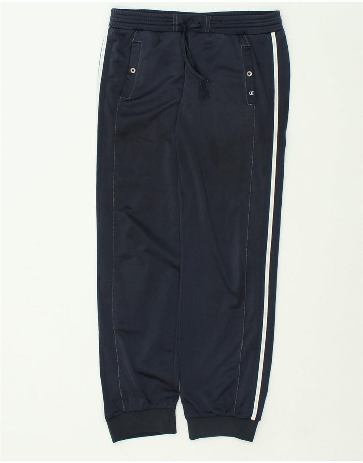 CHAMPION Boys Tracksuit Trousers Joggers 11-12 Years Navy Blue Polyester | Vintage Champion | Thrift | Second-Hand Champion | Used Clothing | Messina Hembry 