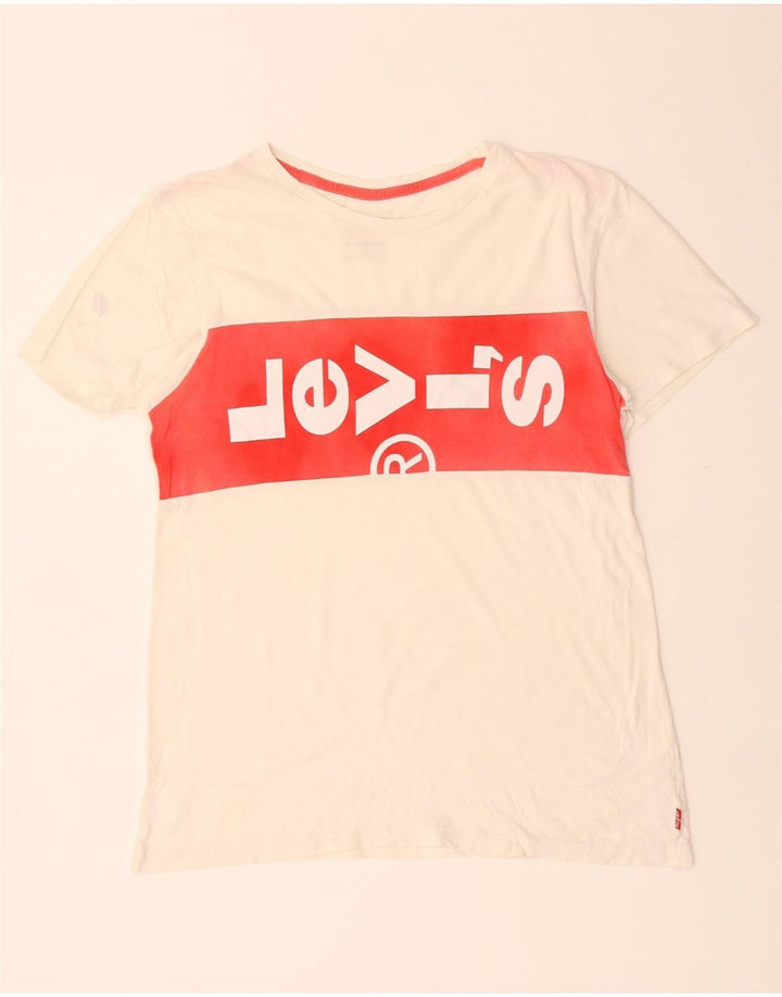 LEVI'S Boys Graphic T-Shirt Top 15-16 Years White Cotton