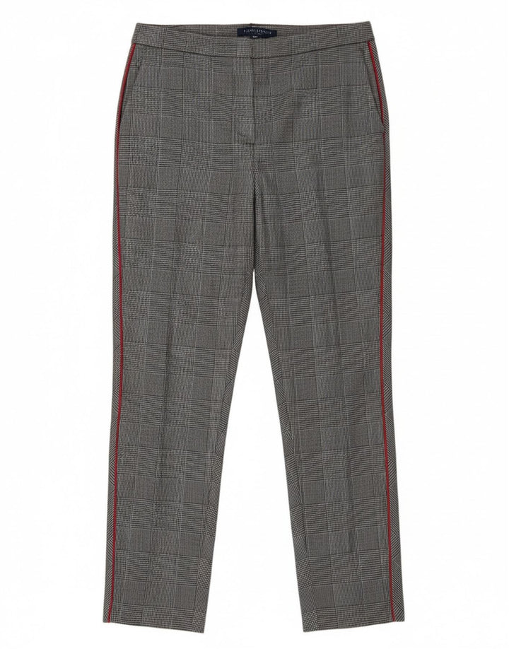 TOMMY HILFIGER Womens Slim Suit Trousers US 8 Medium W30 L29 Grey Check