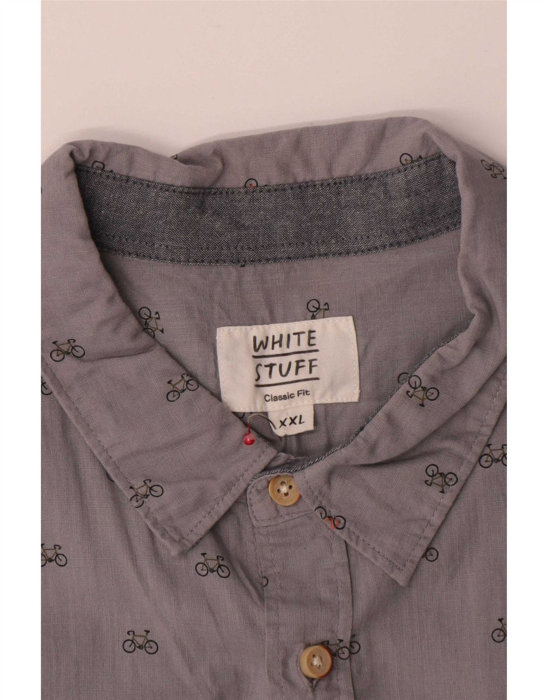 White Stuff Herre Classic Fit skjorte 2XL Grå plettet bomuld