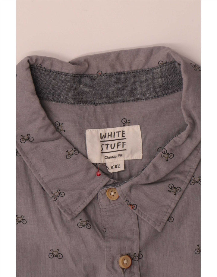 White Stuff Herre Classic Fit skjorte 2XL Grå plettet bomuld
