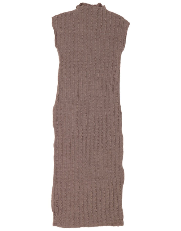 Zara Dame Maxi Ærmeløs Jumper Dress UK 12 Medium Grey