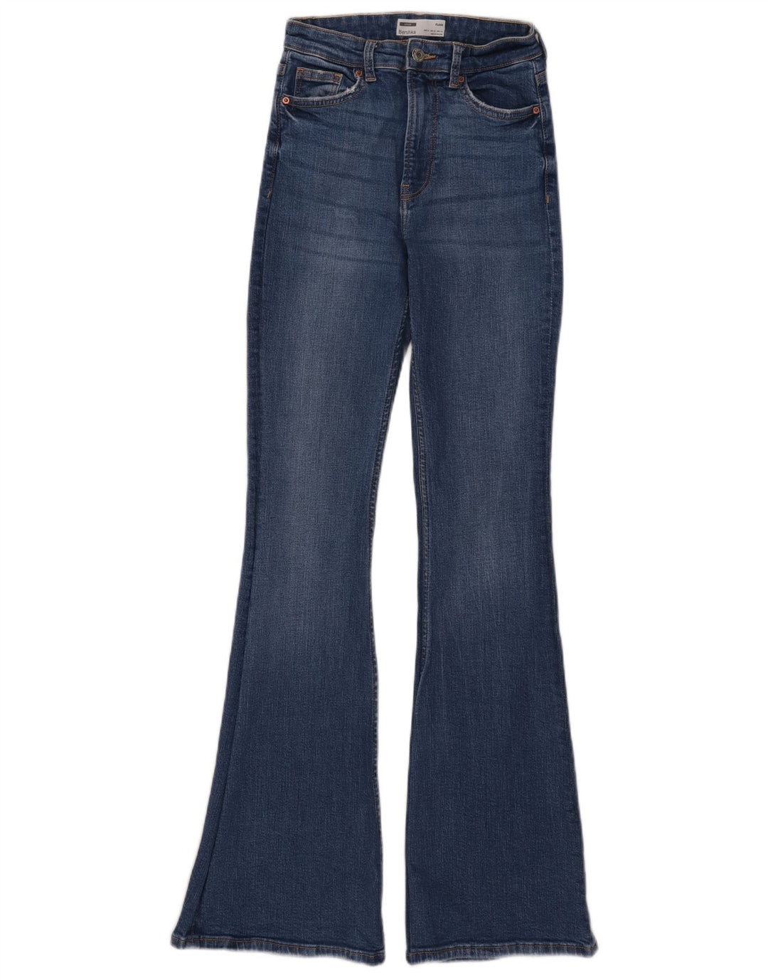 Bershka Dame Flared Jeans EU 34 XS W24 L32 Blå
