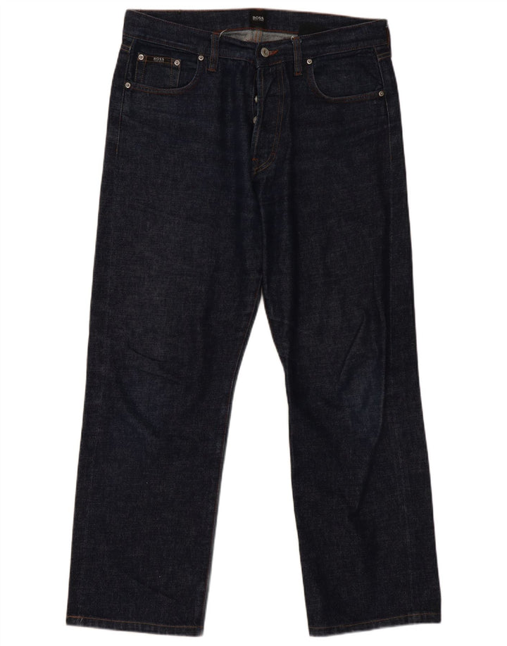 Hugo Boss Lige jeans til kvinder W36 L30 Marineblå bomuld