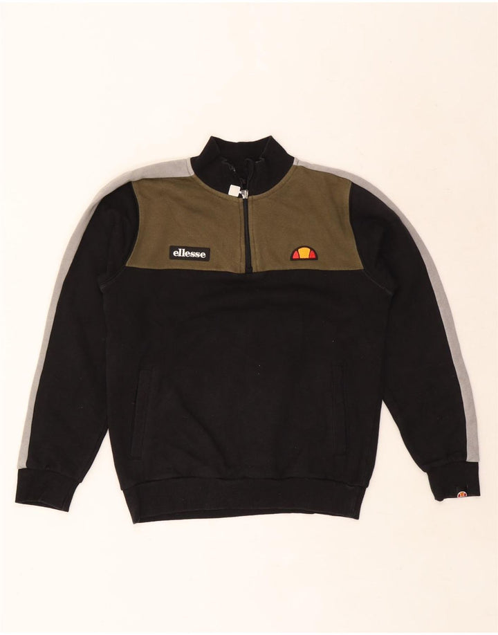 Ellesse Boys Sweatshirt med lynlås 12-13 år Sort Colourblock