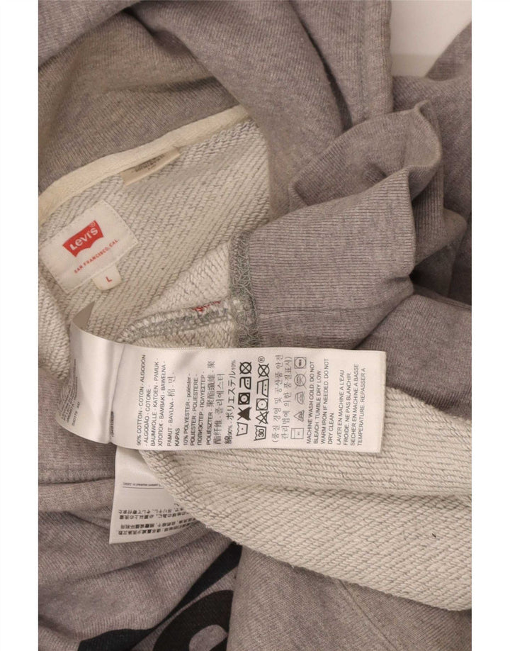 Levi's Grafisk hættetrøje til mænd, stor grå bomuld