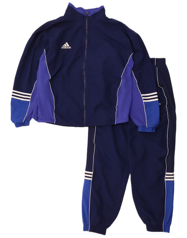 Adidas fuld træningsdragt til mænd UK 48/50 XL Navy Blue Colourblock Polyester