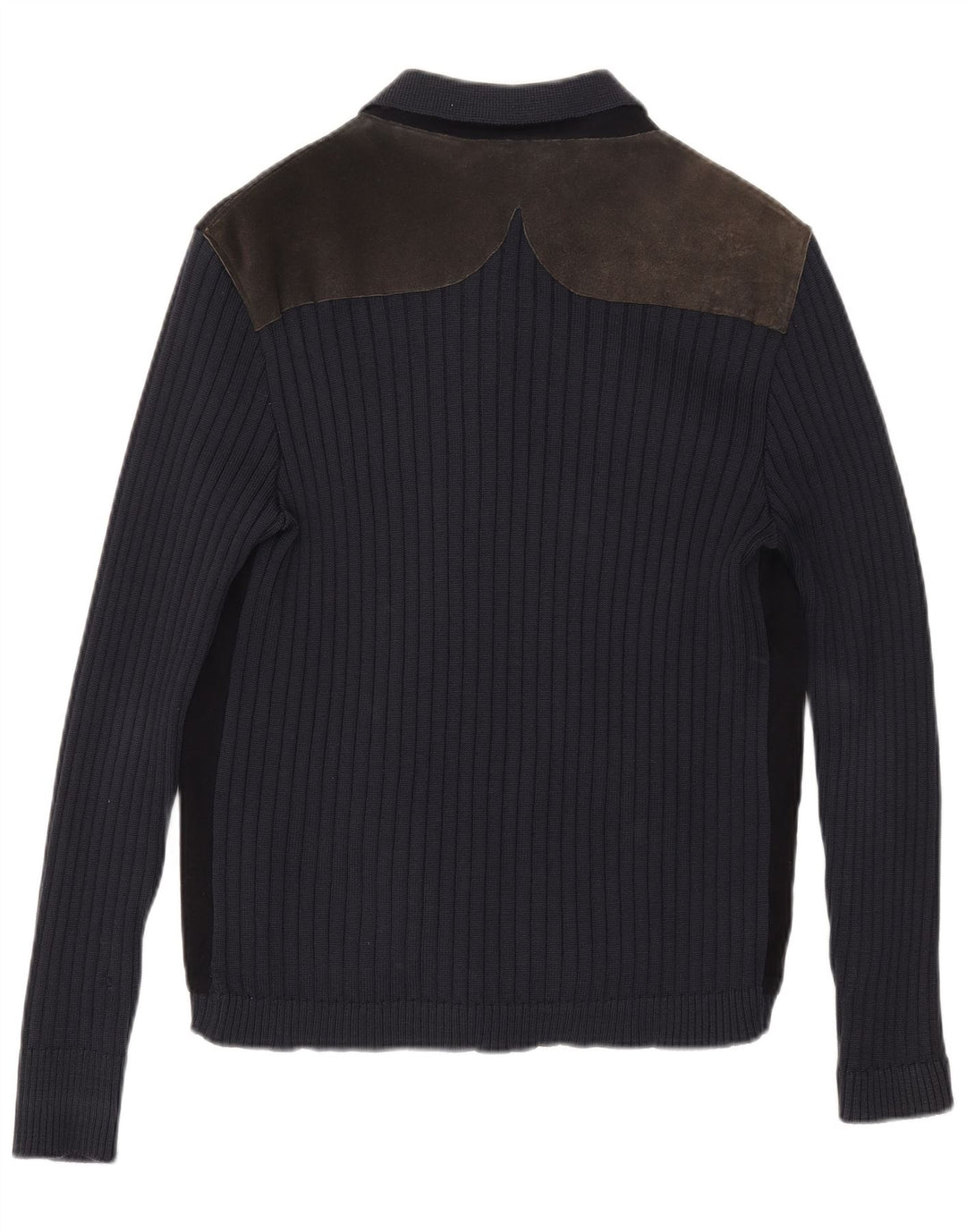Vintage herre cardigan sweater Medium Navy Blue Colourblock