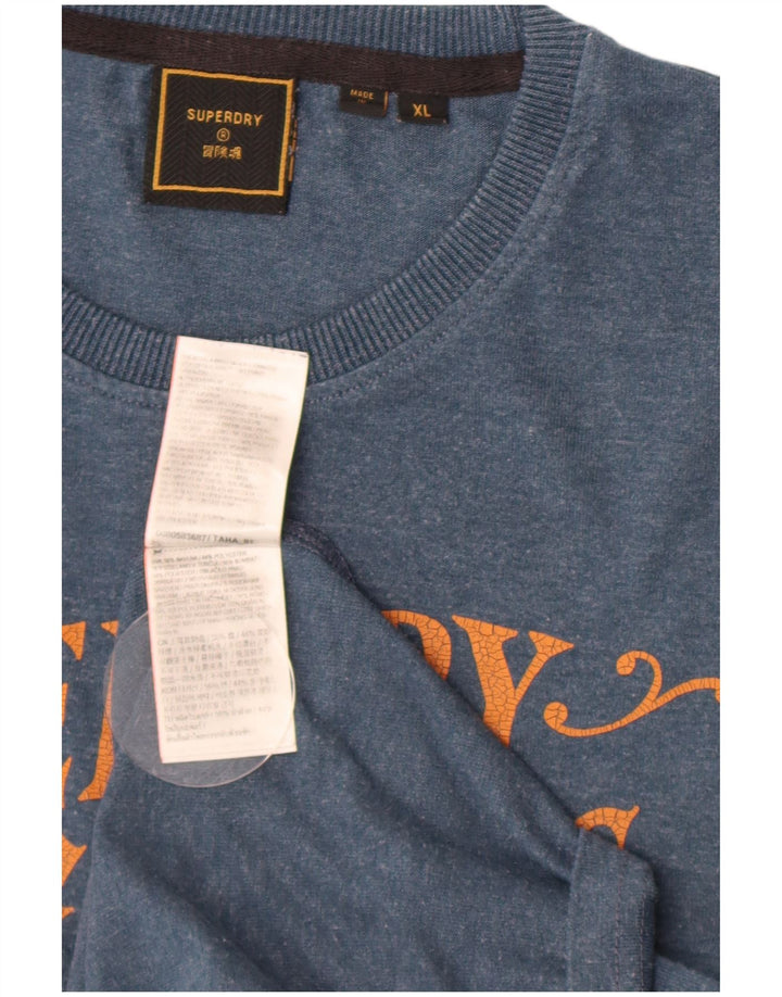Superdry Grafisk T-shirt top til mænd XL blå bomuld