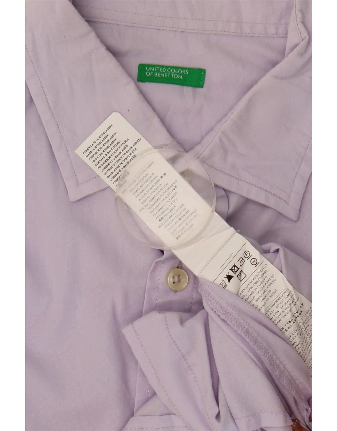 Benetton Herreskjorte Medium Lilla Bomuld