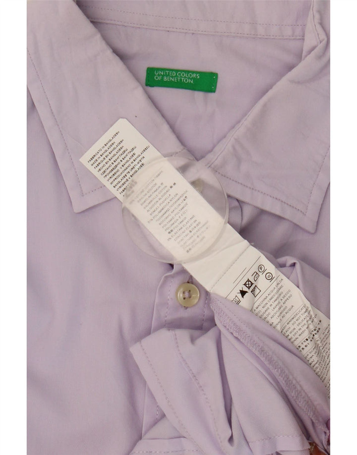 Benetton Herreskjorte Medium Lilla Bomuld