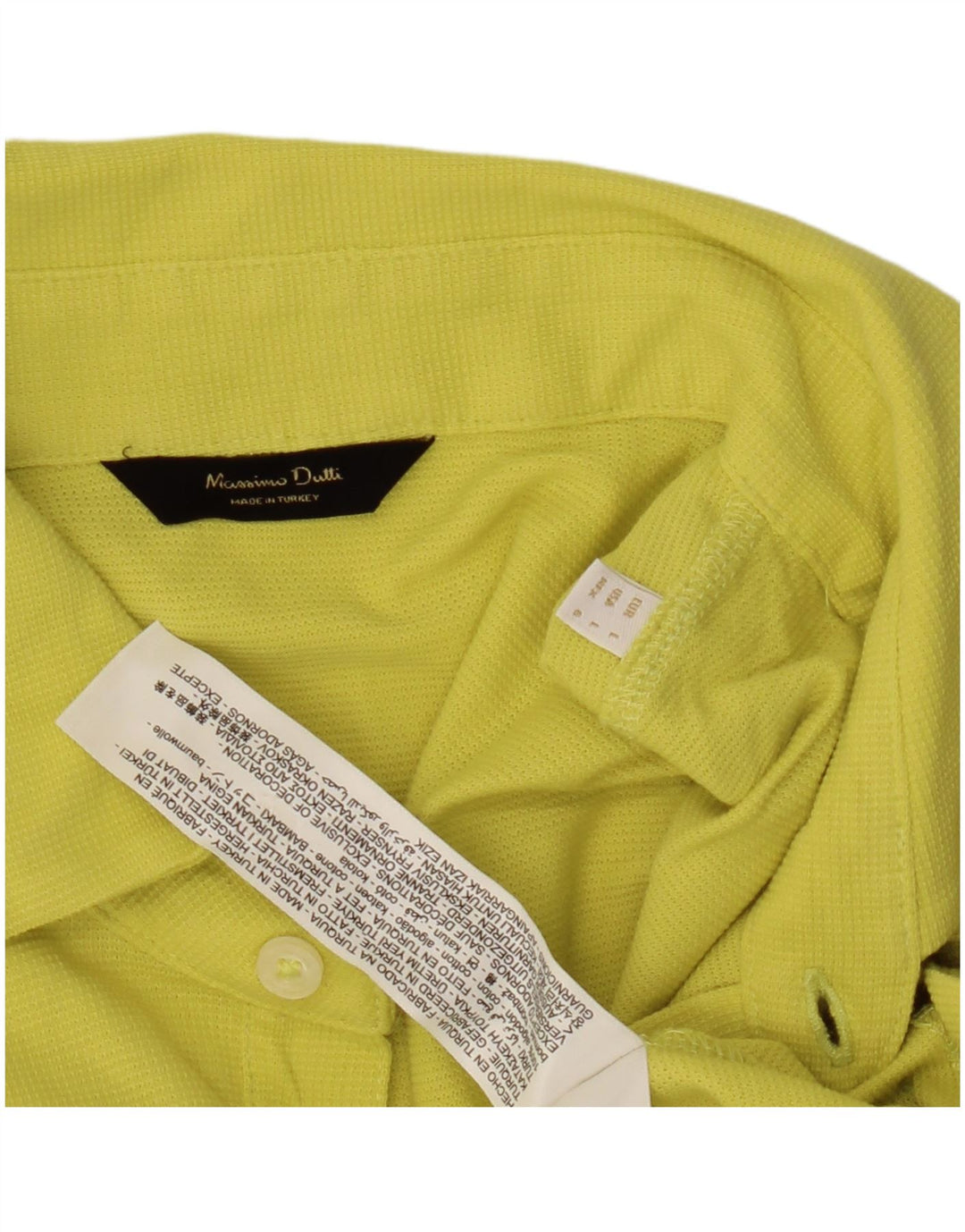 Massimo Dutti Herre Polo Shirt Stor Gul Bomuld