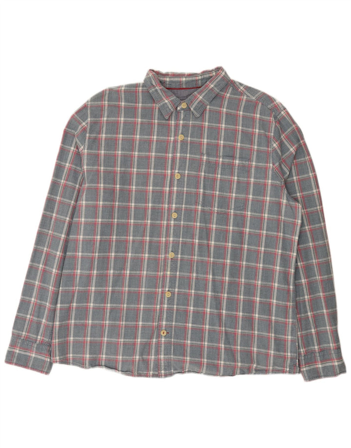 Fat Face Herre Regular Fit skjorte 2XL Grå Plaid Bomuld