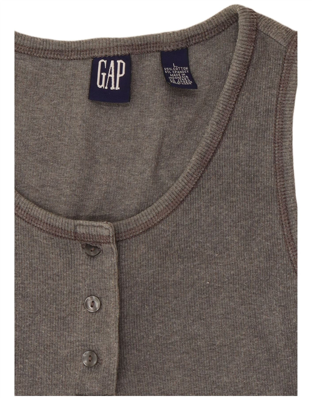 Gap Womens Crop Vest Top UK 14 Large Grå Bomuld