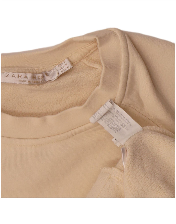 Zara Sweatshirt Jumper UK 14 Medium Beige Bomuld