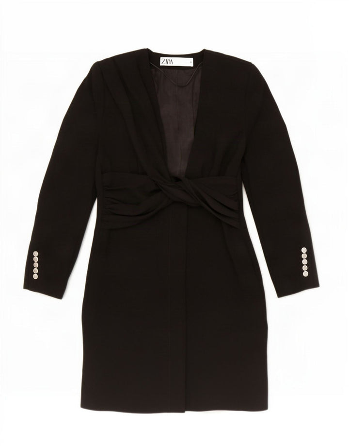 Zara Womens Regular Bodycon Dress UK 14 Medium Black Polyester